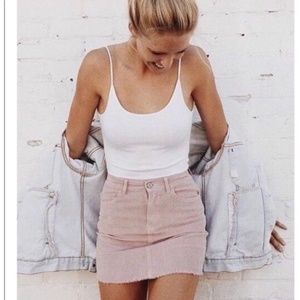 Brandy Melville Juliette Corduroy Skirt Blush Pink